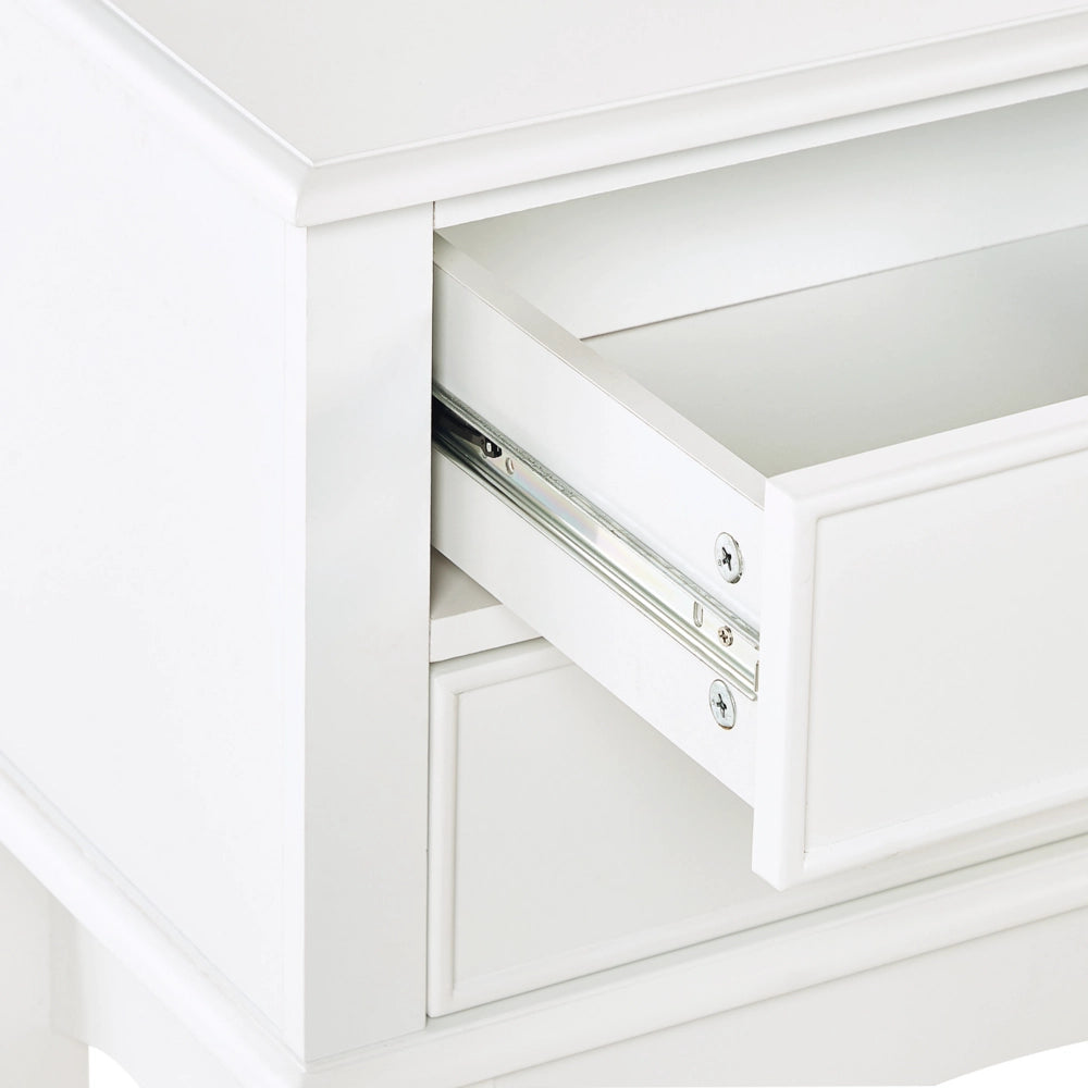 Tavolo consolle di colore bianco in stile retrò con 3 cassetti rustico soggiorno ingresso