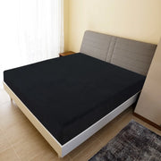 Lenzuolo con Angoli Jersey Nero 140x200 cm Cotone 136214