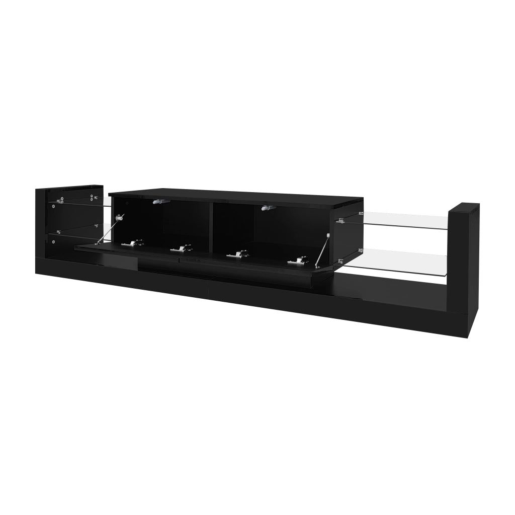 Set Mobile TV e Tavolino Nero con LED App Bluetooth 181cm