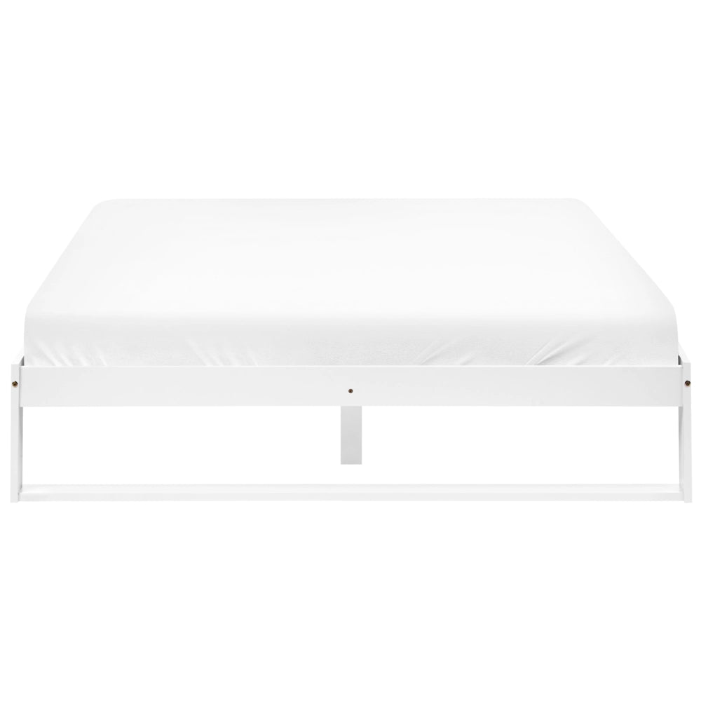 Letto matrimoniale in legno di pino 140 x 200 cm bianco stile minimalista