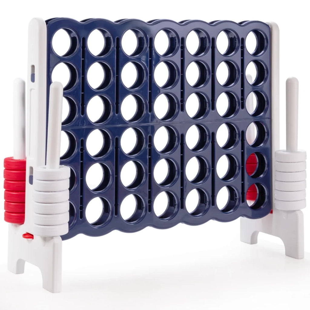 Gioco gigante Forza Quattro 120 x 42 x 104 cm ideale per uso interno ed esterno crea un'atmosfera amichevole realizzato in PE bianco e blu 20_0013315