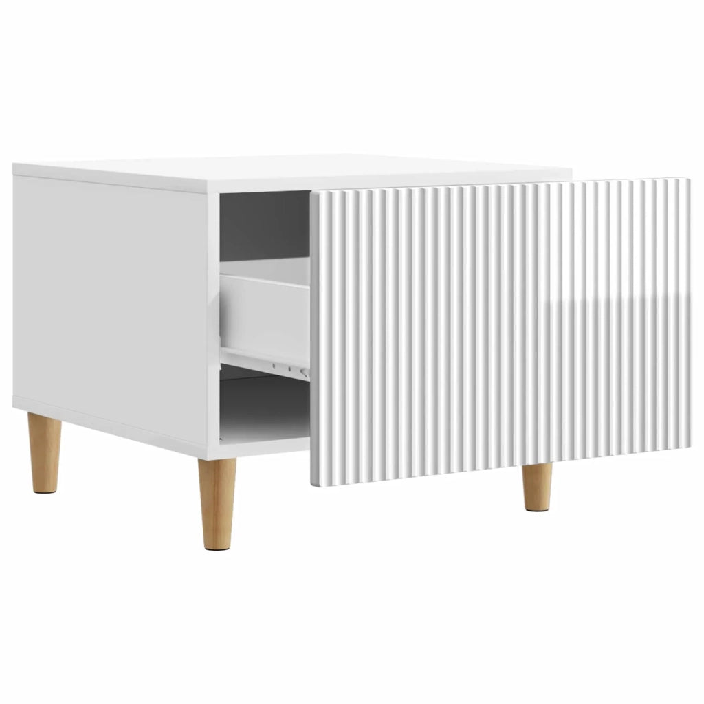 Tavolino da salotto | Tavolino da caff¨¨ | Tavolino da Soggiorno con cassetto Bianco Lucido 49 x 50 x 40 cm