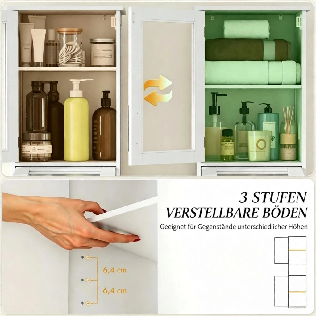 ARMADIO COLONNA BAGNO 40x31x170 cm MDF Bianco con ripiani regolabili