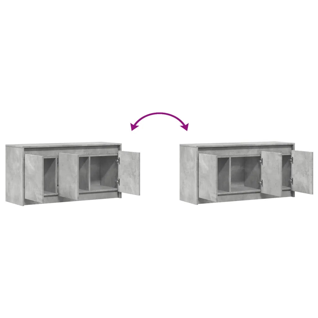 Mobile Porta TV con LED-Credenza per TV Grigio Cemento 100x34x50 cm Truciolato