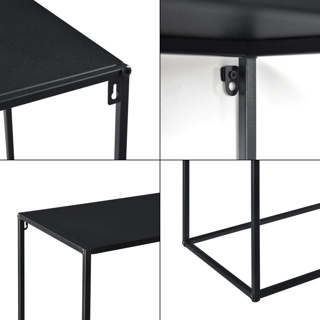 Tavolo consolle in metallo 92 x 80 x 32 cm nero opaco 03_0008566