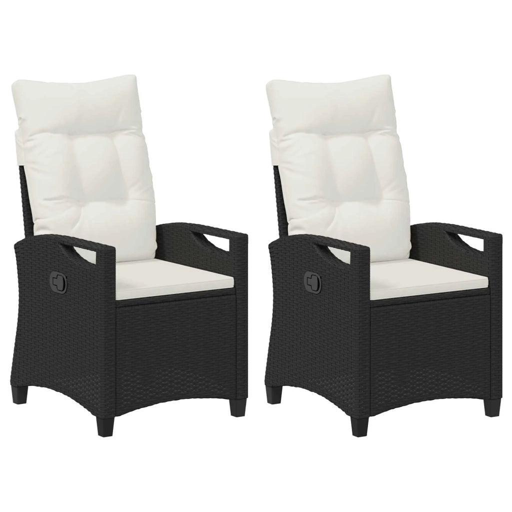 Sedia da Giardino 2 pcs Nero e Crema 56 x 60 x 112 cm