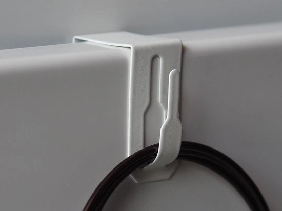 Haken perpendicolari per decorazioni, accessori per finestre, cavi elettrici, cordoni di tende - piccoli, discreti e inosservabili (spessore di fissaggio 15-20 mm, bianchi)
