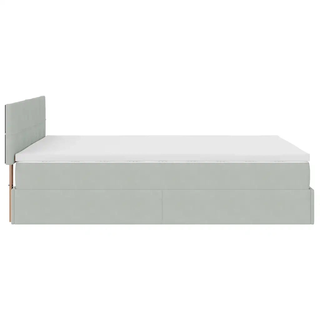 Struttura Letto Pouf con Materasso 140x190 cm Velluto 3312620