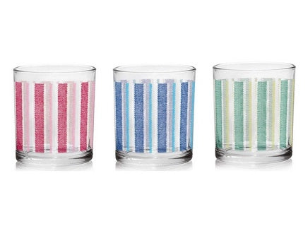 Set 3 Bicchieri da Tavola in Vetro Linda Canvas 220 cc Cerve
