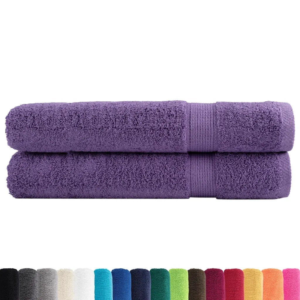 Asciugamani Premium SOLUND 2 pz Viola 100x200 cm 600 g/m² 137365