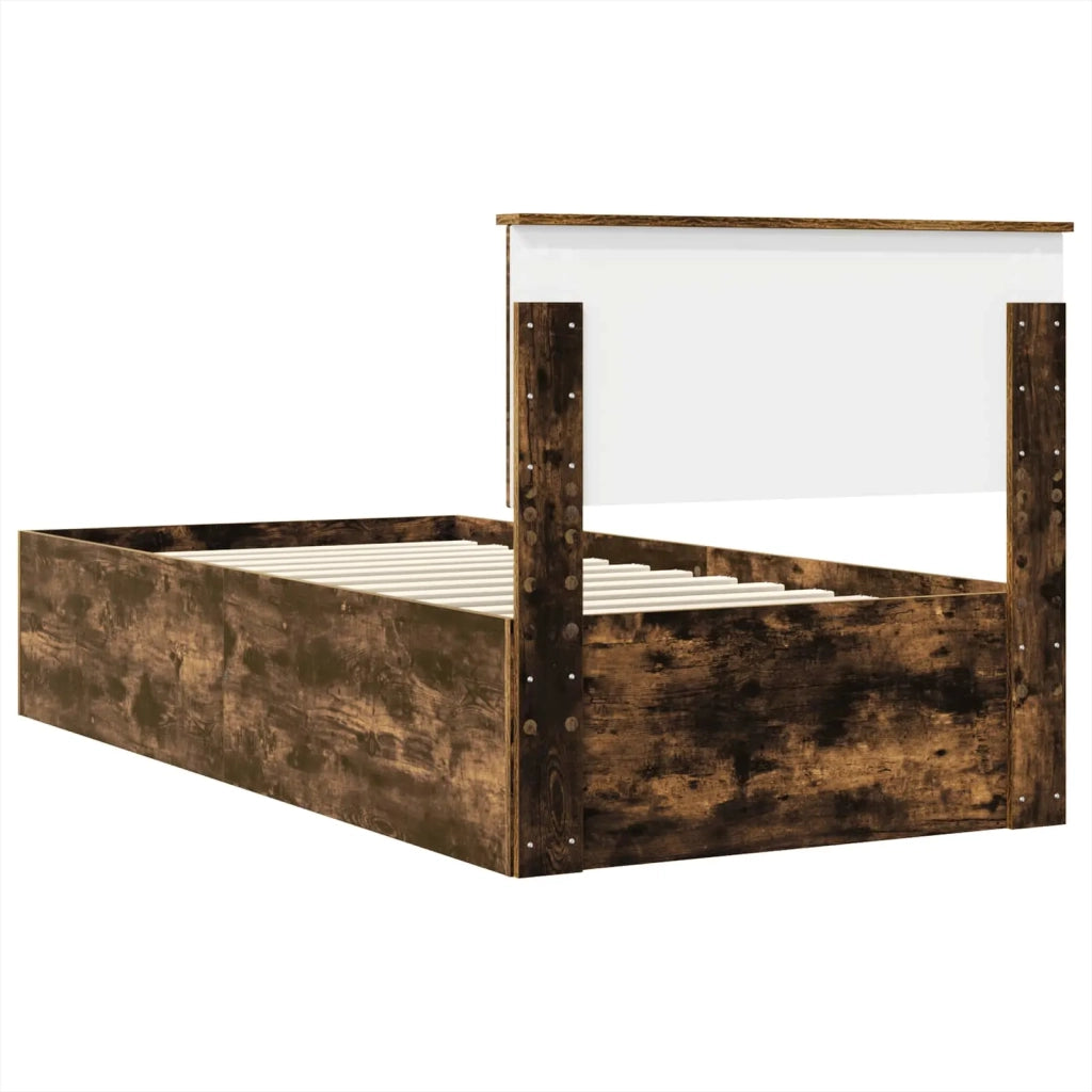 Struttura del letto Rovere fumé 100 x 200 cm Legno multistrato 3408701