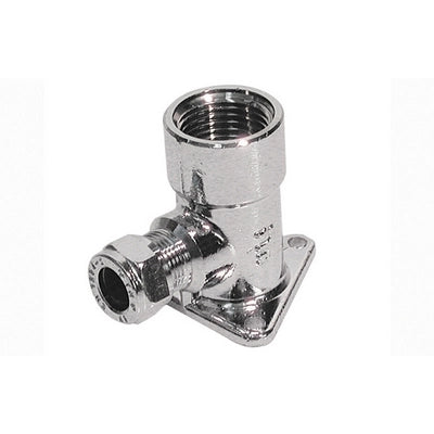 GOMITO A 90  ° CON FLANGIA CROMATO- Diam. 12 x 1/2- TIEMM- pezzi 1
