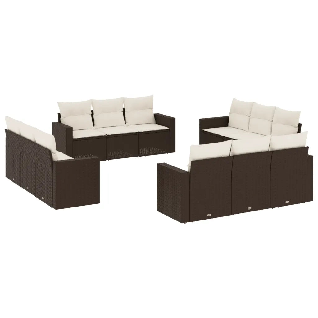Set Divani da Giardino 12 pz con Cuscini Marrone in Polyrattancod mxl 87185