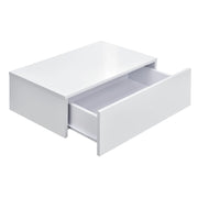 Set di 2 comodini/mensole da parete per camera da letto con 2 cassetti 46 cm laccato bianco 03_0000010