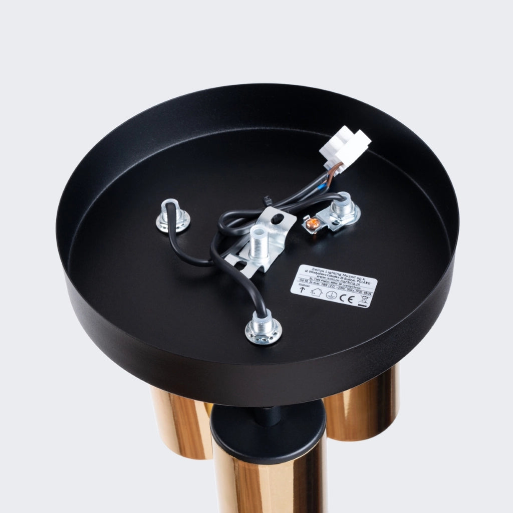 Lampada a tubo LED Winx Bittersweet Shimmer a 3 luci GU10, nero, oro e acciaio