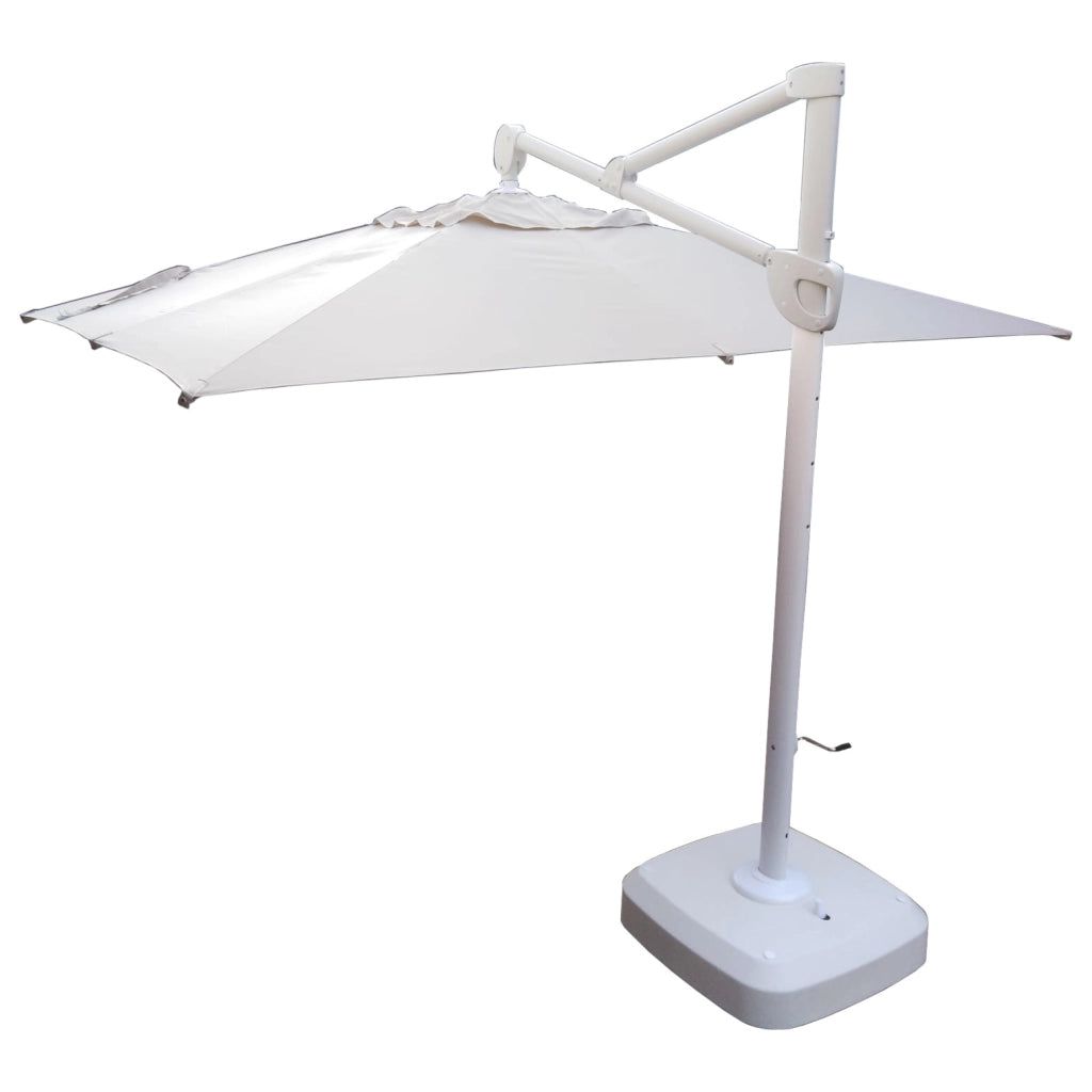 OMBRELLONE JESOLO 3.5X3M BIANCO CON TESSUTO BEIGE