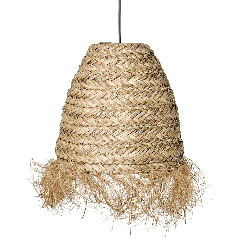 Lampada a sospensione Paralume naturale in seagrass con frange Lampadario in stile boho intrecciata a mano Illuminazione