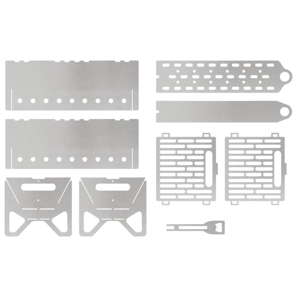 Focolare da campeggio 42 x 22 x 18 cm Acciaio Inox Argento 42028478