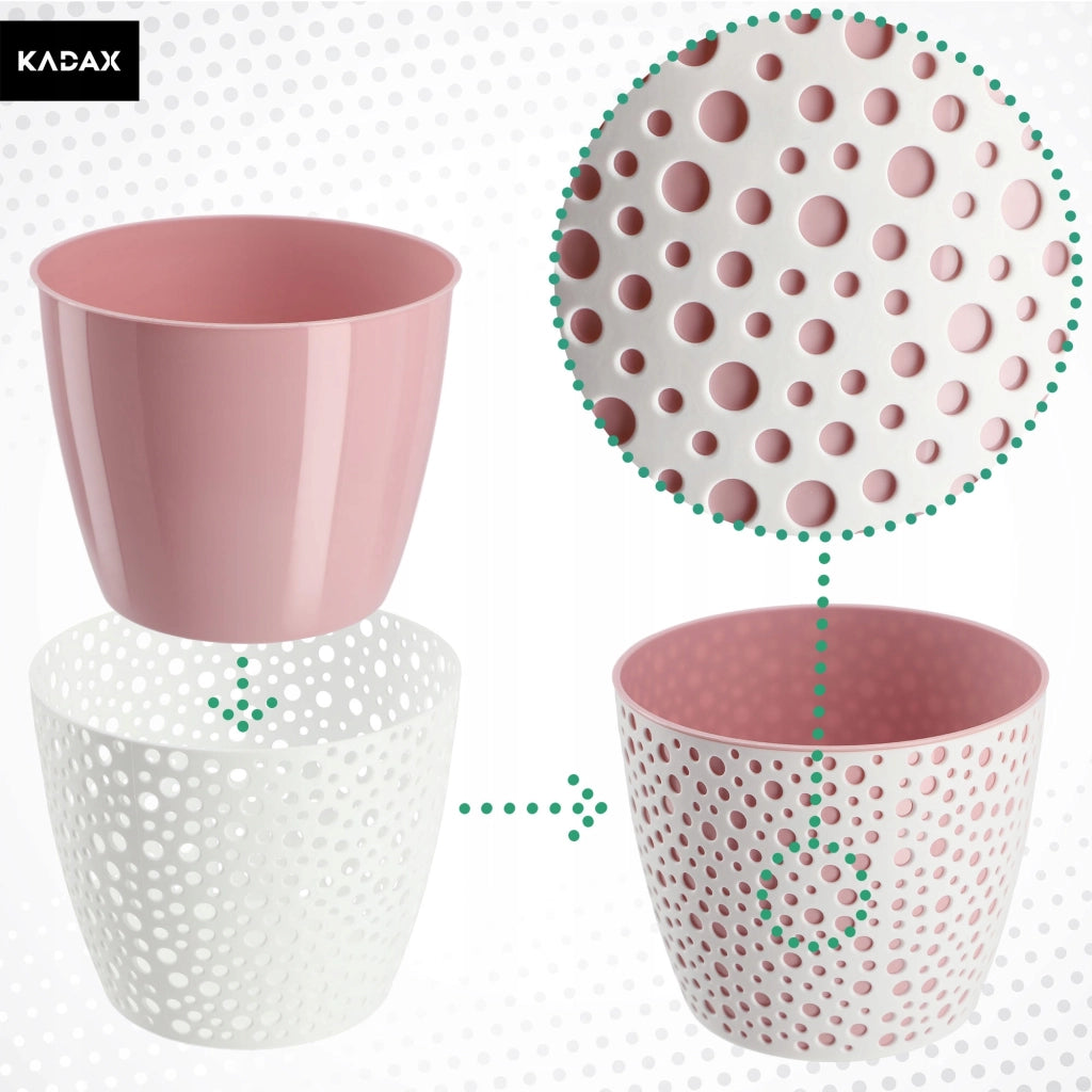 Vaso da fiori KADAX, Vaso da fiori, Vaso da fiori rotondo in plastica, 13 cm, rosa