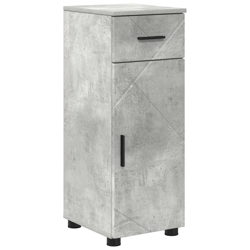 Set di mobili per il bagno con cassetto 4 pcs Grigio cemento