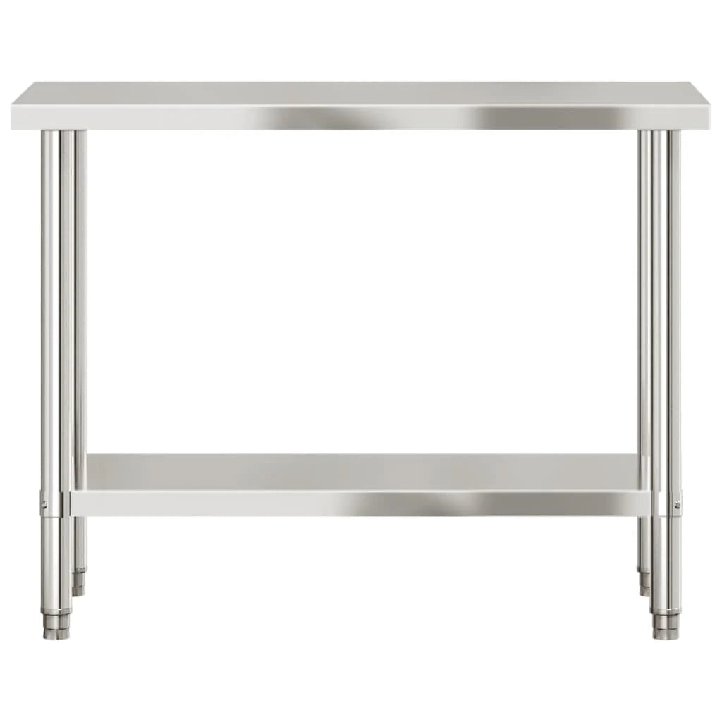 Tavolo da lavoro professionale da cucina 110 x 55 x 85 cm in acciaio inox 02_0045404