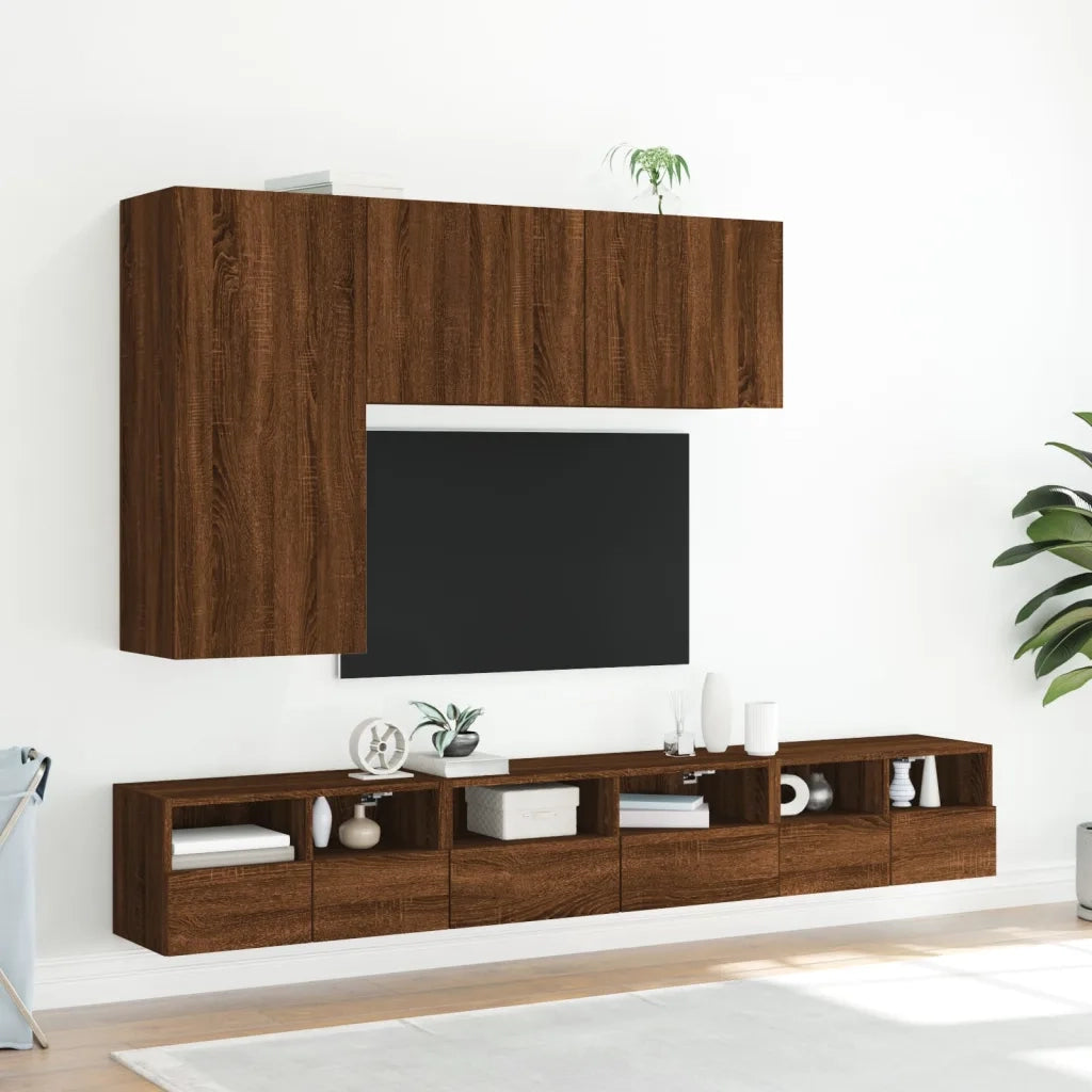 Mobile TV a Parete Rovere Marrone 60x30x30 cm Legno Multistrato 836866