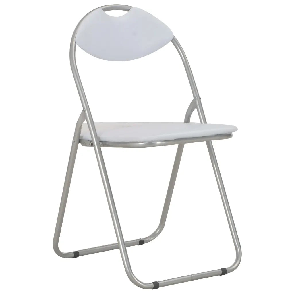 Sedie da Pranzo Pieghevoli 6 pz Bianche in Similpelle 284409