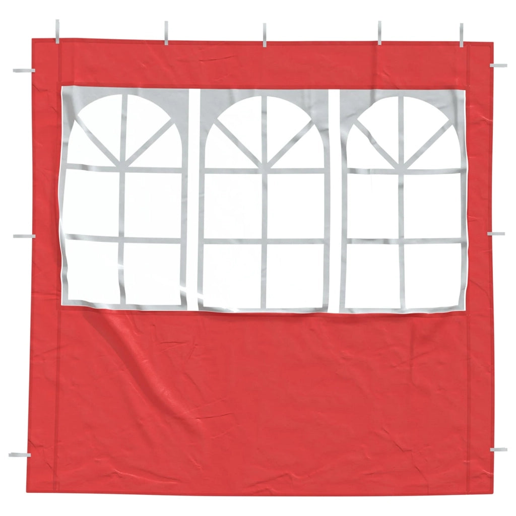 Parete per tenda da festa 2 pcs 200 x 195 cm Rosso PE e Acciaio 42033016