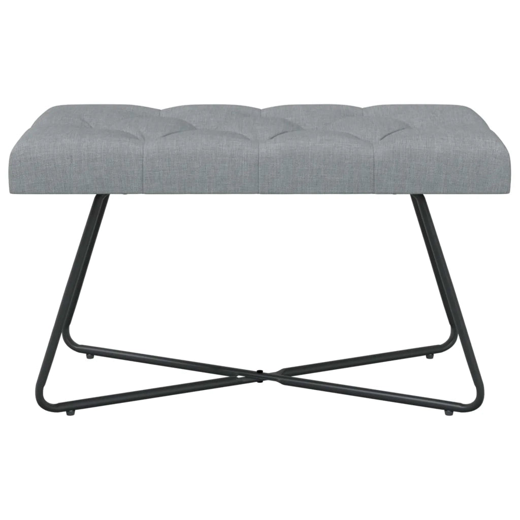 Panchina con bottoni imbottiti Grigio Chiaro 80 x 40 x 46 cm 42038357