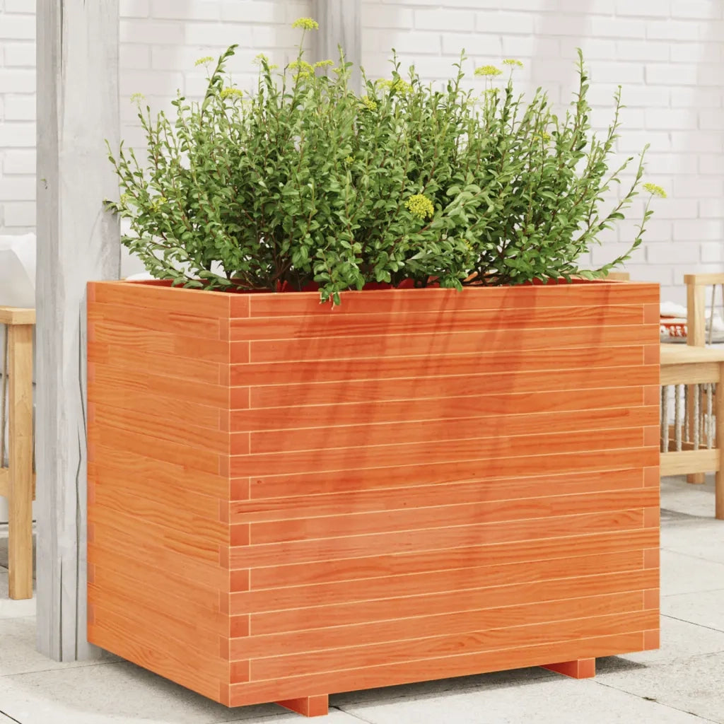 Fioriera Giardino-Vaso da Esterno-Contenitore per Piante Marrone Cera 90x60x72 cm Legno Massello Pino