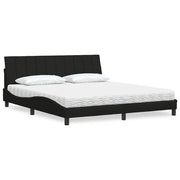 Letto con Materasso Nero 180x200 cm in Tessuto
