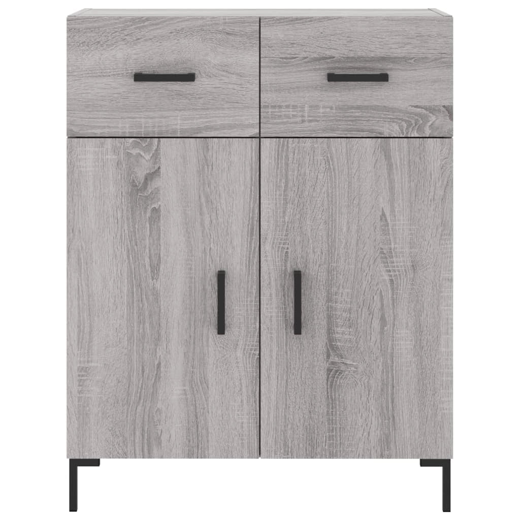 Buffet credenza cassettiera armadio mobile contenitore organizer cucina soggiorno salotto rovere Sonoma alto 69,5 x 34 x 180 cm legno ingegnerizzato grigio 02_0035423