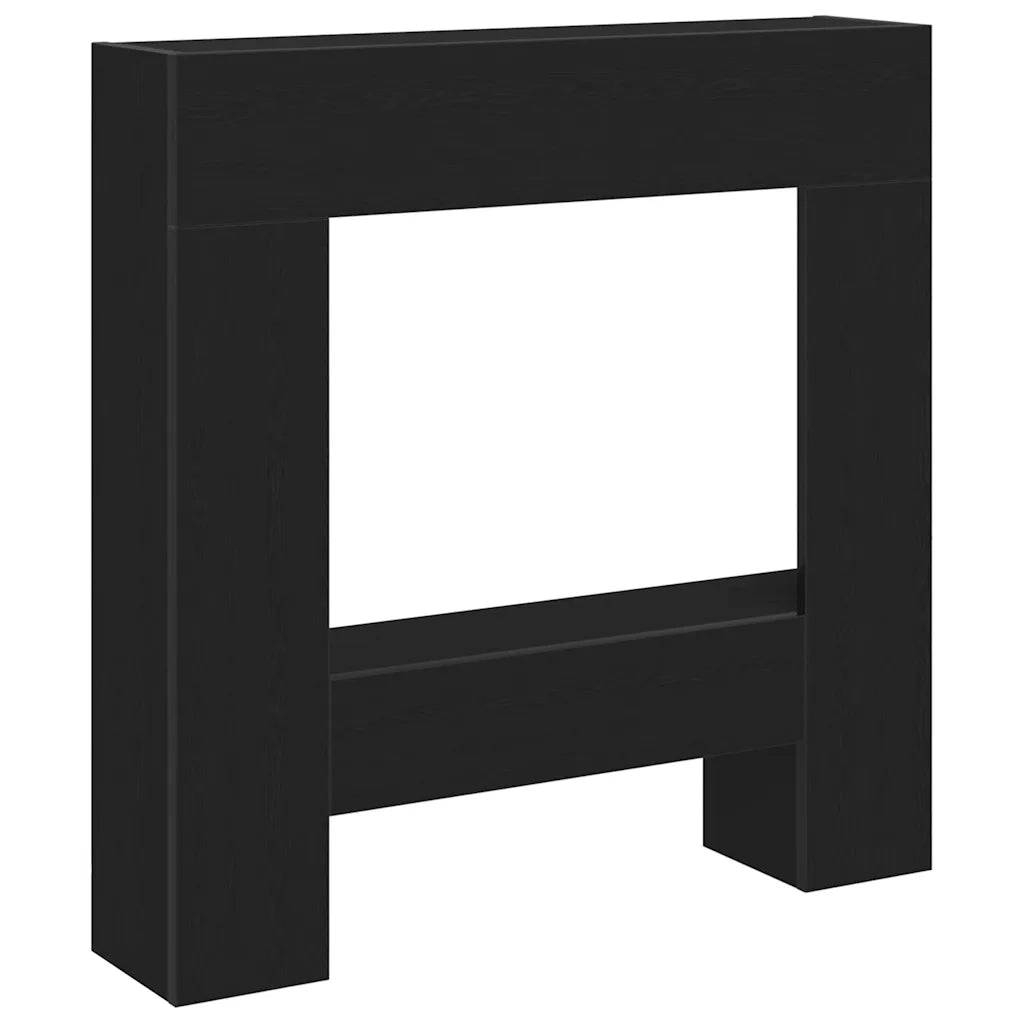 vidaXL Cornice per Camino Rovere Nero 81x18x82 cm in Truciolato