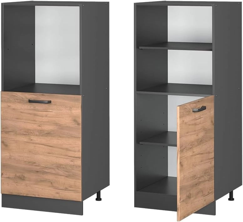 Mobile per forno da incasso R-Line, Quercia dorata, 60 cm, per la libera combinazione all'interno di sistemi cucina modulari