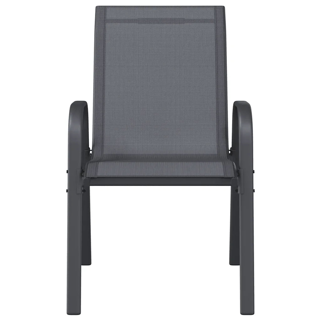 Sedie da Giardino Impilabili 6 pz in Tessuto Textilene Grigio 318784
