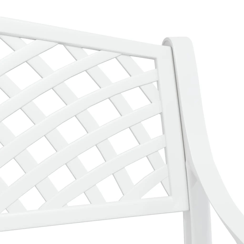 Panca da giardino mobili da esterno per patio terrazza 102 x 50 x 83 cm alluminio pressofuso bianco 02_0011145