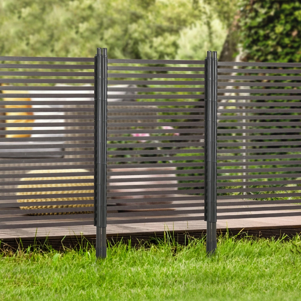 Recinzione Divisorio da Giardino 93x22x150 cm Modulabile Autoportante in Acciaio Marrone