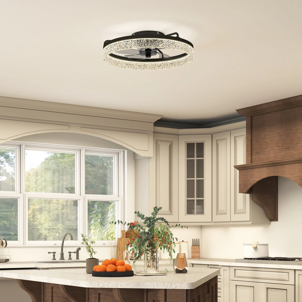 Ventilatore da Soffitto con Luce LED Dimmerabile ¨C Xylo ¨C Telecomando, Nero