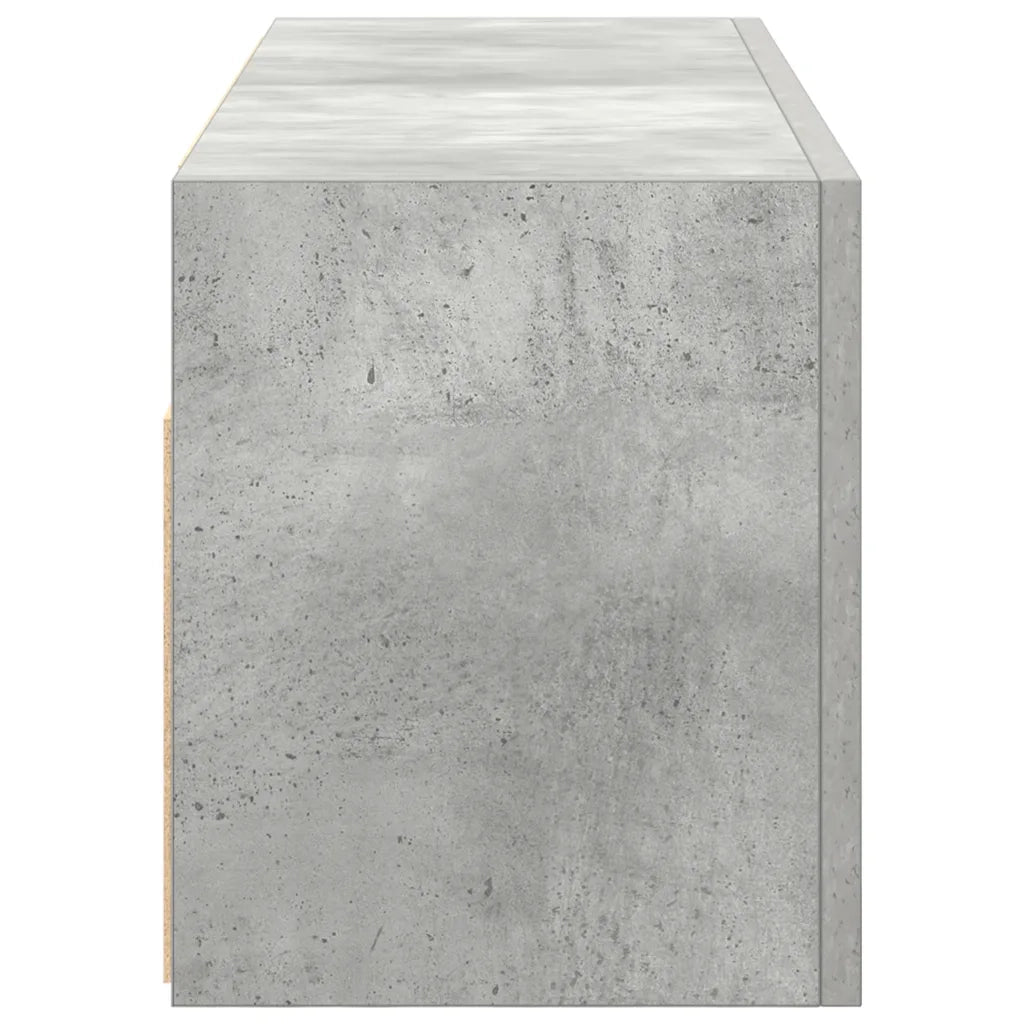 Armadietto da Bagno Grigio Cemento 80x25x30 cm in Truciolato