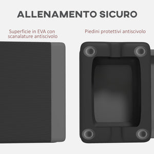 Stepper Fitness Altezza Regolabile Antiscivolo Capacità 250 kg Grigio