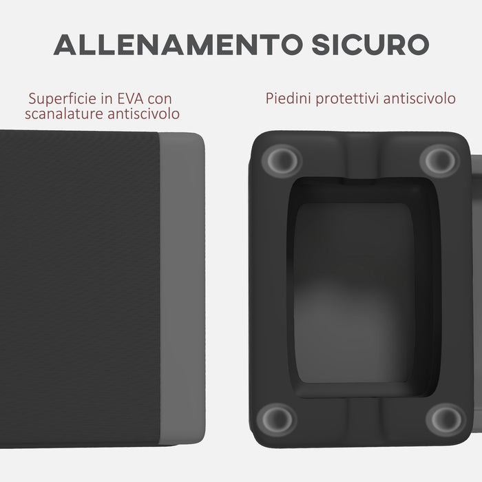 Stepper Fitness Altezza Regolabile Antiscivolo Capacità 250 kg Grigio