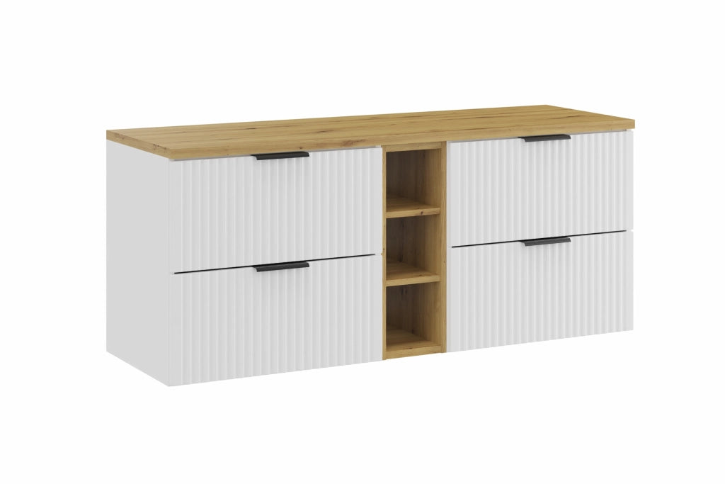 Set mobili bagno 140 cm con piano Adel White 140 x 1401 x 46 cm