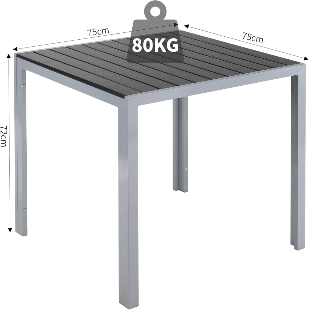 Set Giardino Esterno Alluminio 3 Pezzi, Tavolo da Giardino con Sedie, 1 Tavolo e 2 Sedie Pieghevole, Salotto Per Patio Giardino Balcone Veranda Esterno Piscina Terrazzo, Grigio argento
