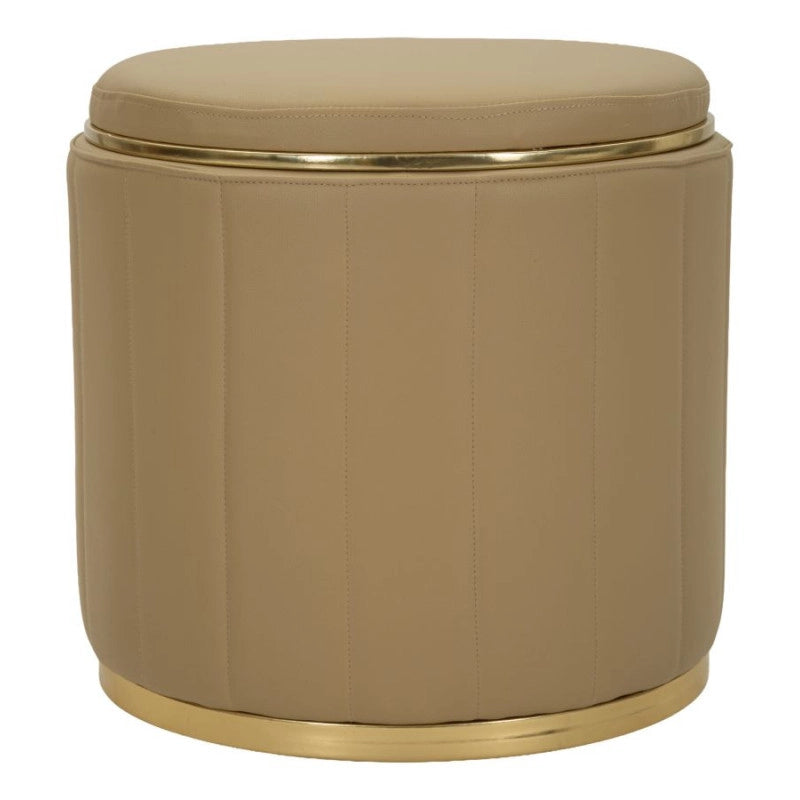 Puff Con Contenitore London Marrone cm ø 46,5x44