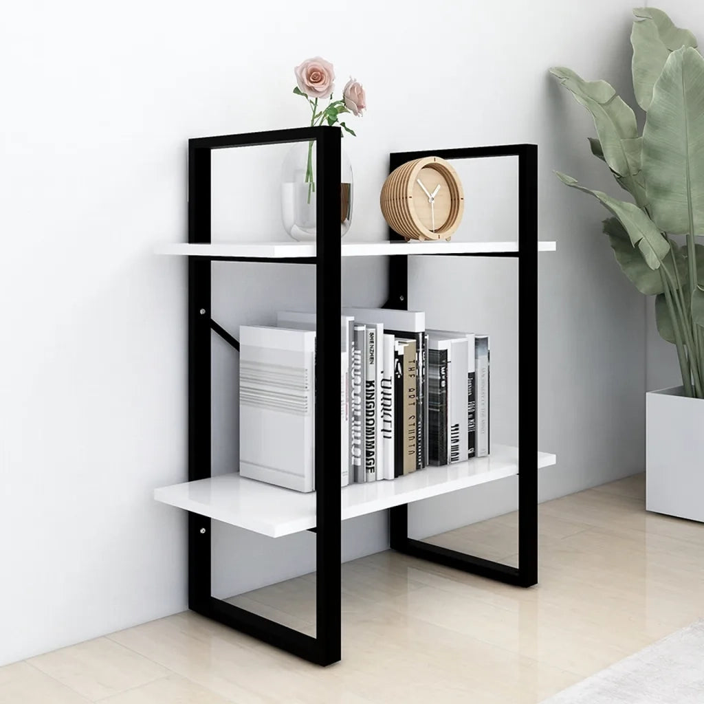 Libreria a 2 Ripiani Bianca 60x30x70 cm in Legno Multistrato 806427