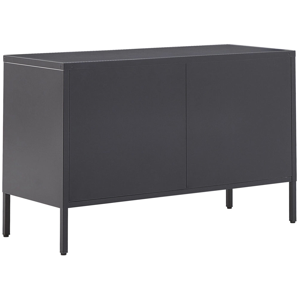 Credenza a 2 ante in acciaio Nero Mobili per ufficio a casa Ripiani per gambe Design industriale