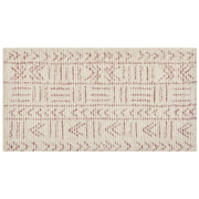 Tappeto beige in cotone 80 x 150 cm rettangolare motivo geometrico soggiorno camera da letto