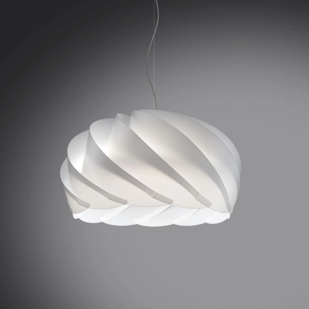Sospensione Bianco in Metallo Cromato Cm. 26 x 15h