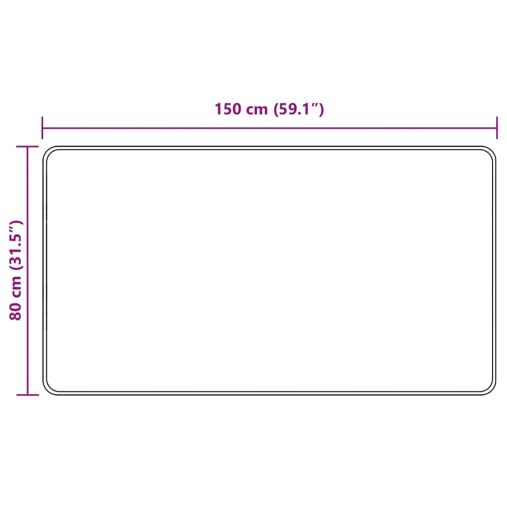 Runner Tappeto MARSA Grigio 80 x 150 cm Poliestere e PVC 42023191