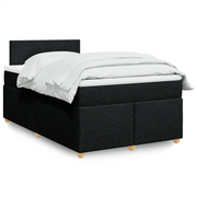 Giroletto a Molle con Materasso Nero 120x190 cm in Tessuto